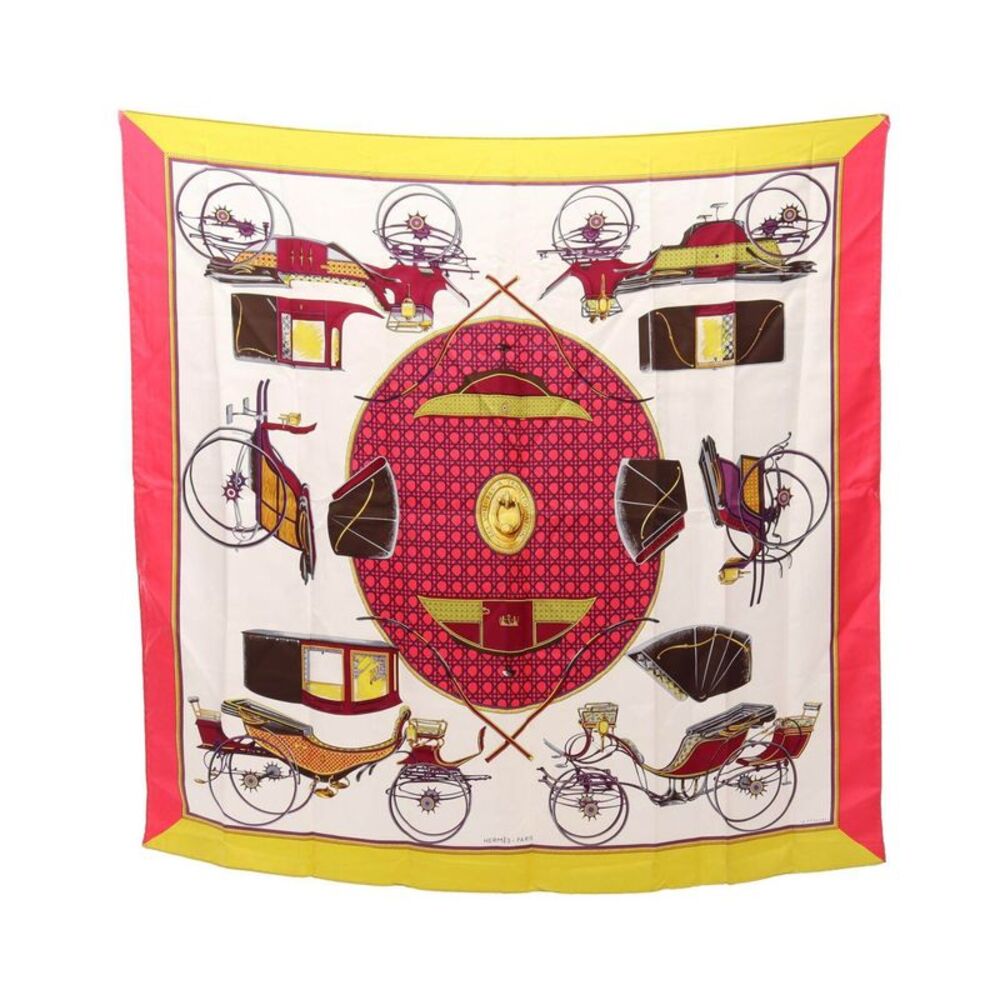 Hermes Carre90 Les Voitures a Transformation Silk Scarf